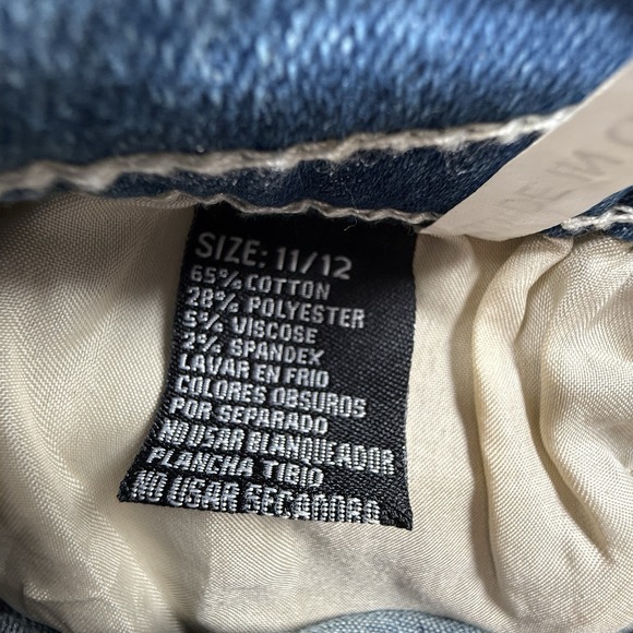 Sky Jeans Juniors 11/30 Blue Medium Wash Super Soft Flare Rhinestone Embellished - Picture 7 of 11